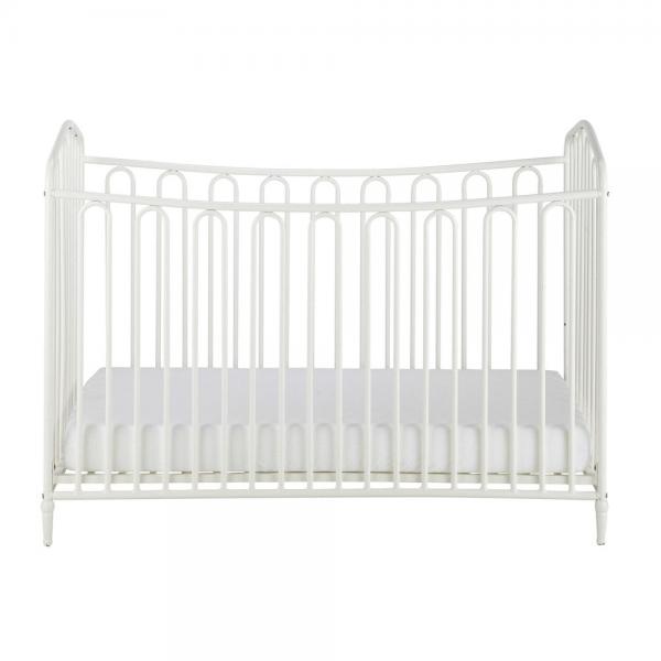 Lit bebe a barreaux en metal blanc casse l 126 cm juliette 1000 10 1 151004 0